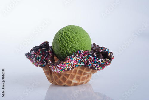 ice cream. Ice Cream Scoop on a background photo