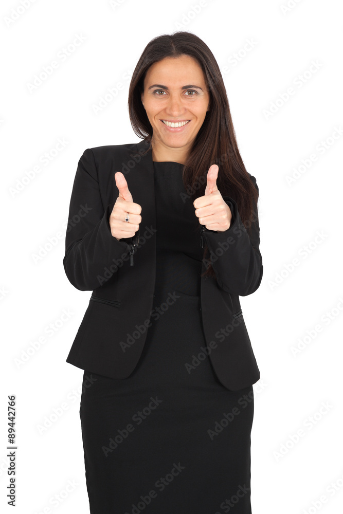 Beautiful woman doing different expressions in different sets of clothes: thumbs up Beautiful woman doing different expressions in different sets of clothes: thumbs up