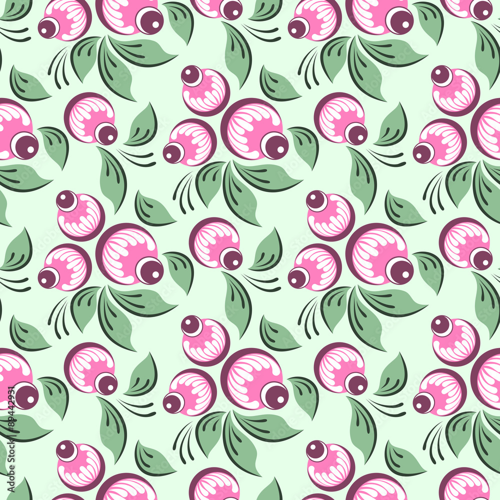 Fototapeta premium Seamless russian floral pattern