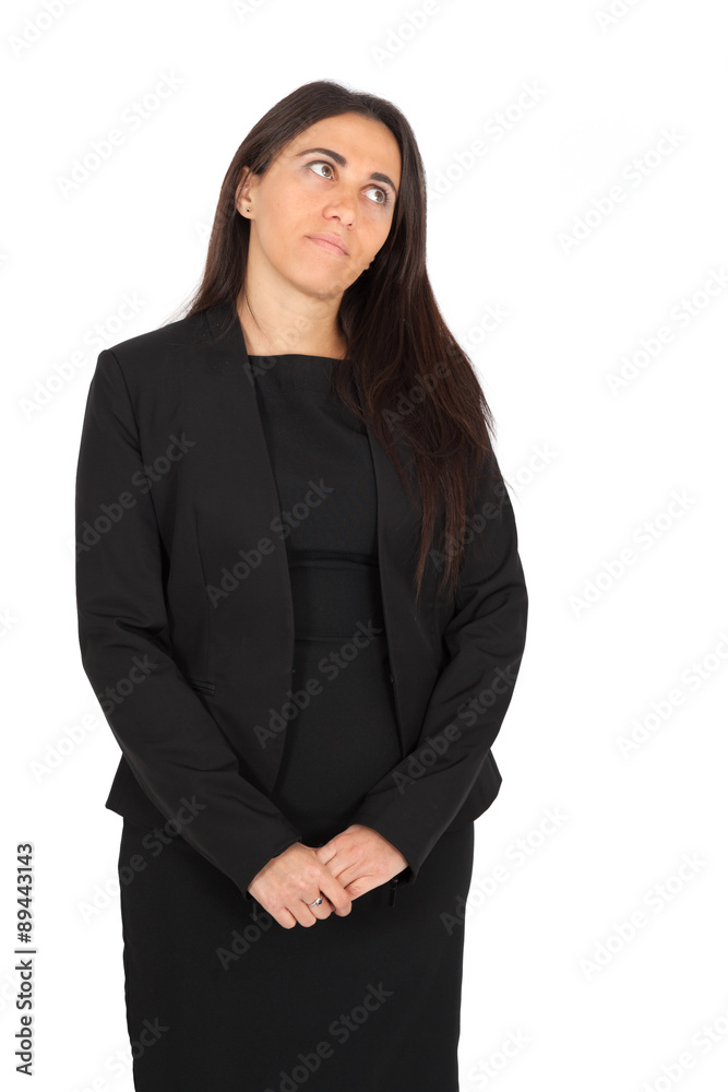 Beautiful woman doing different expressions in different sets of clothes: bored Beautiful woman doing different expressions in different sets of clothes: bored