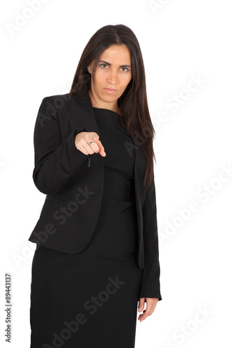 Beautiful woman doing different expressions in different sets of clothes: suspicion