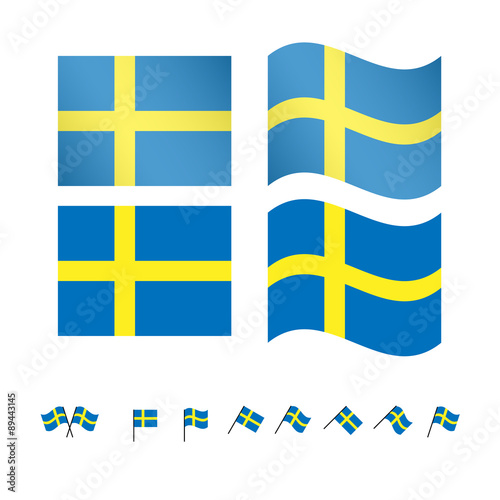 Sweden Flags EPS 10