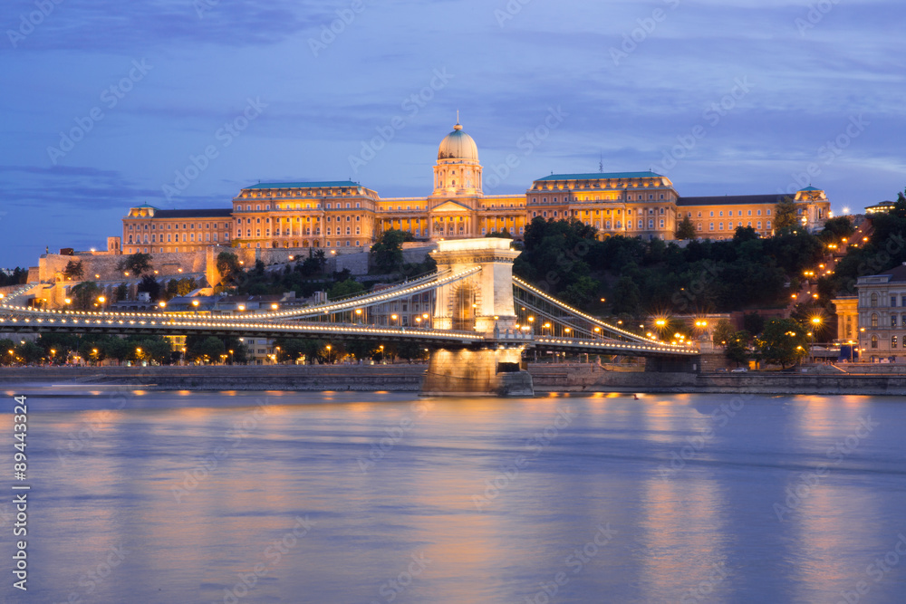 Hungarian Landmarks on the Danube at dawn.