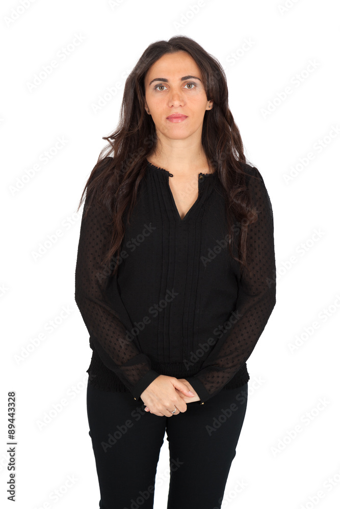 Beautiful woman doing different expressions in different sets of clothes: portrait Beautiful woman doing different expressions in different sets of clothes: portrait