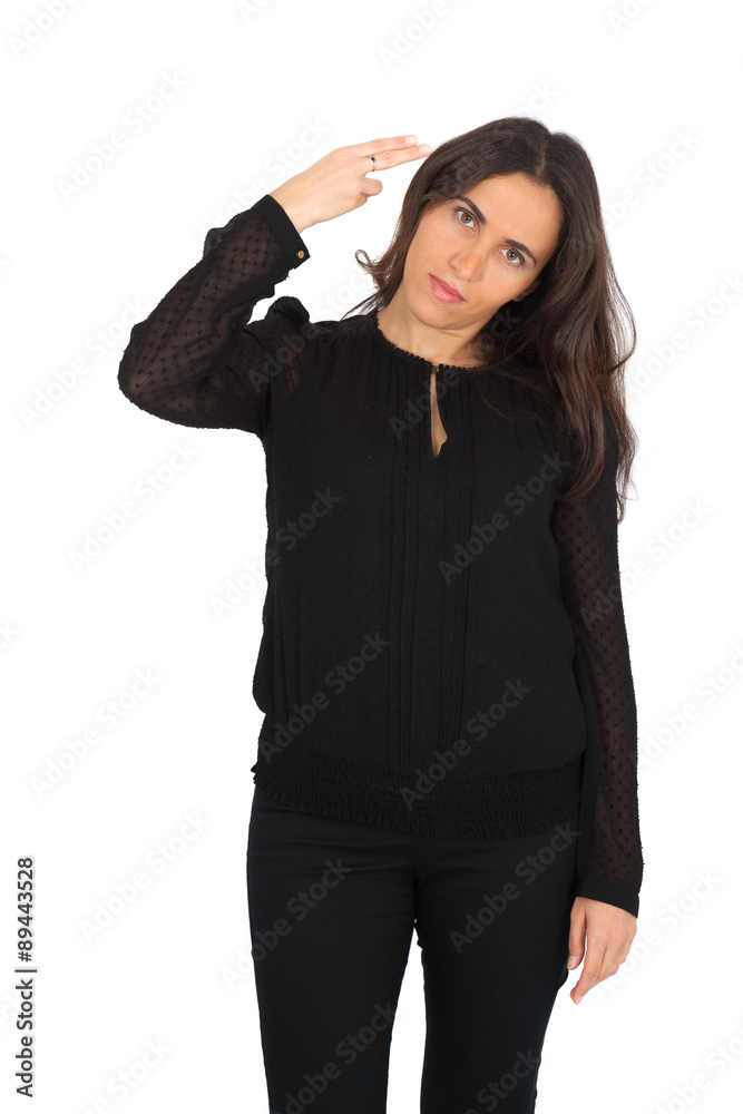 Beautiful woman doing different expressions in different sets of clothes: committing suicide Beautiful woman doing different expressions in different sets of clothes: committing suicide