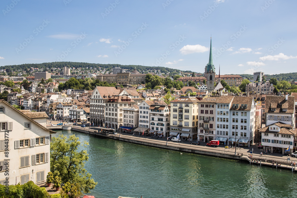 Naklejka premium Limmat Riverside in Zurich