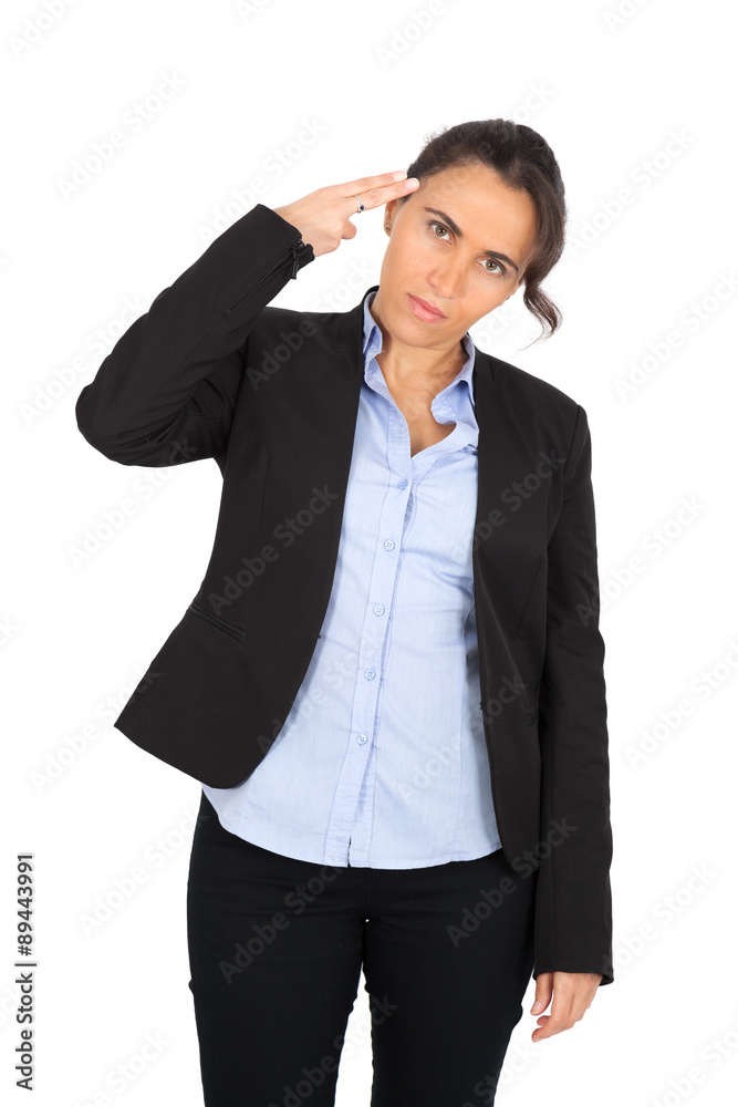 Beautiful woman doing different expressions in different sets of clothes: committing suicide Beautiful woman doing different expressions in different sets of clothes: committing suicide