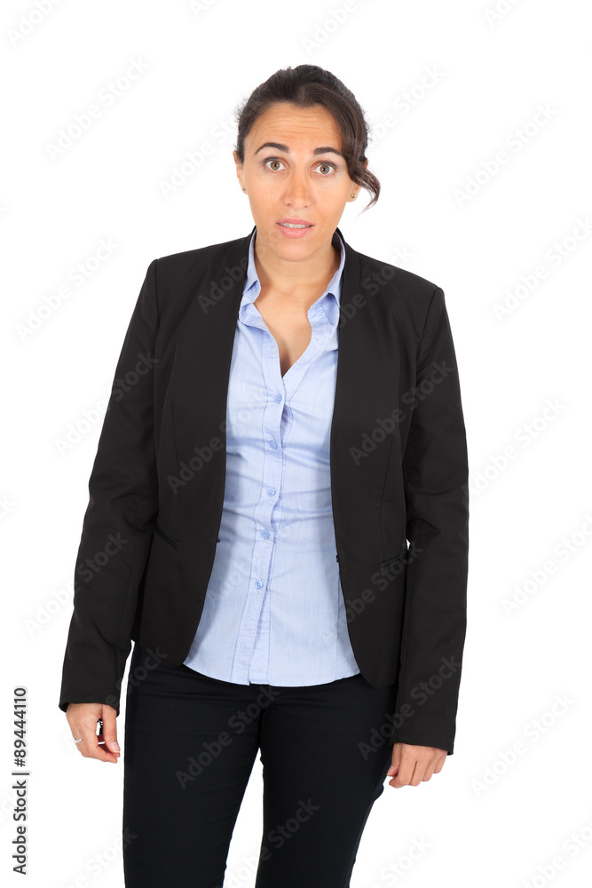 Beautiful woman doing different expressions in different sets of clothes: surprise Beautiful woman doing different expressions in different sets of clothes: surprise