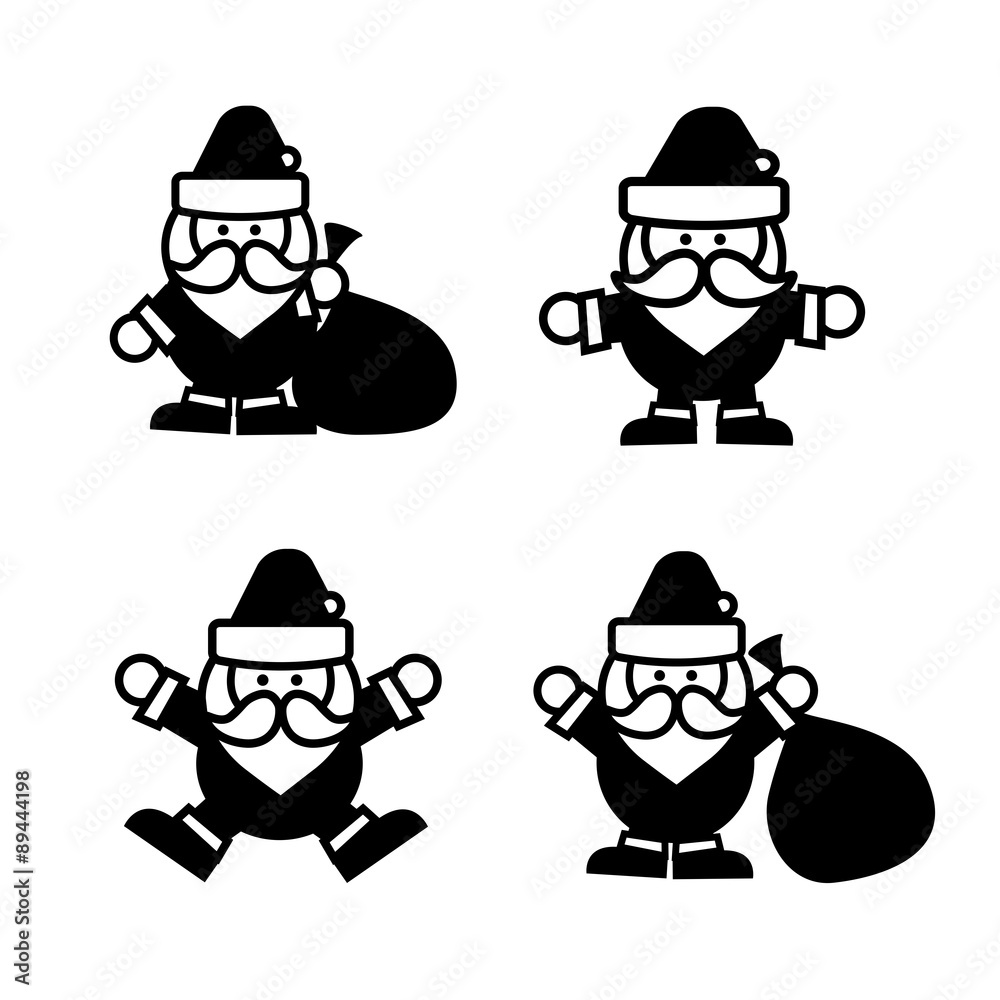 Collection of santa cartoon icon for christmas decoration Collection of santa cartoon icon for christmas decoration