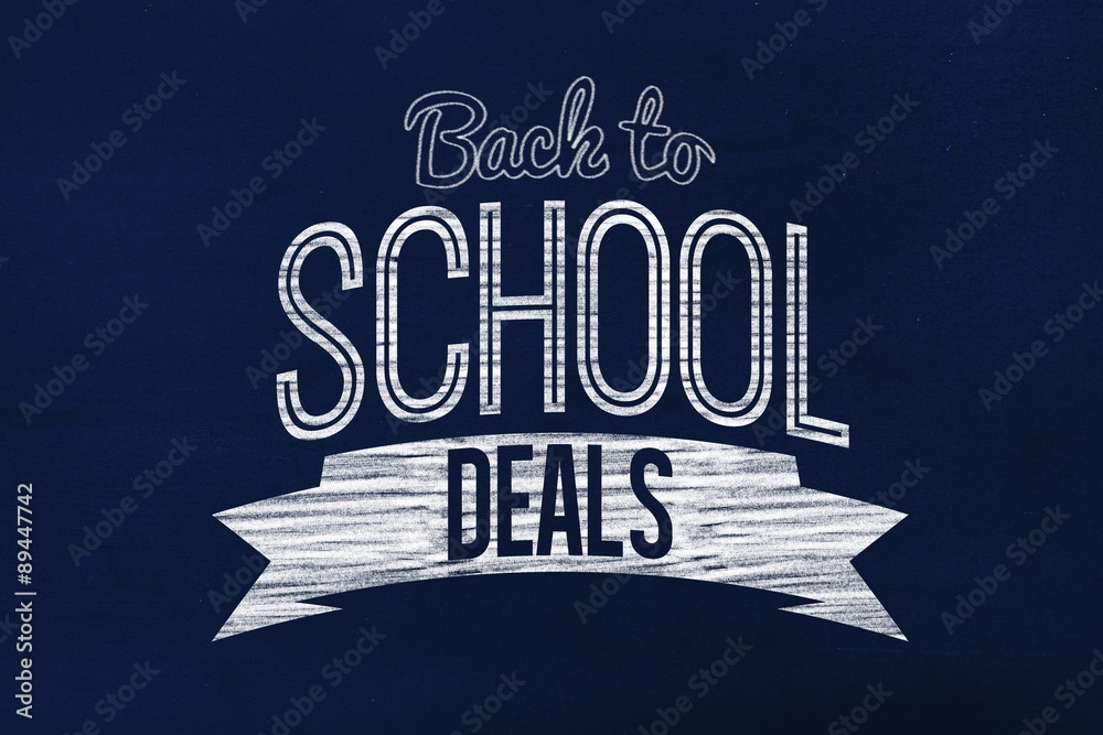 Obraz premium Composite image of back to school deals message