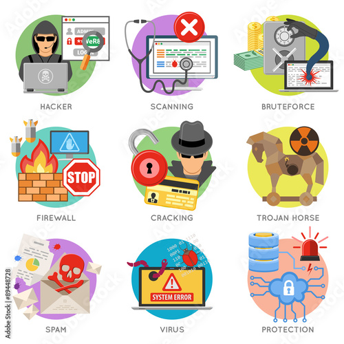 Internet Security Flat Icon Set