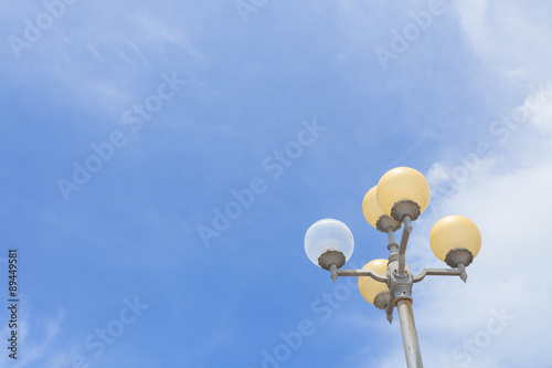 Street lamps with blue sky