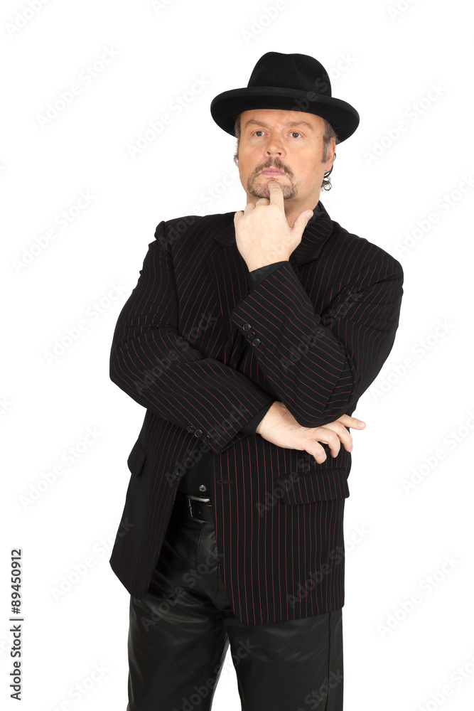 Handsome man doing different expressions in different sets of clothes: thinking Handsome man doing different expressions in different sets of clothes: thinking