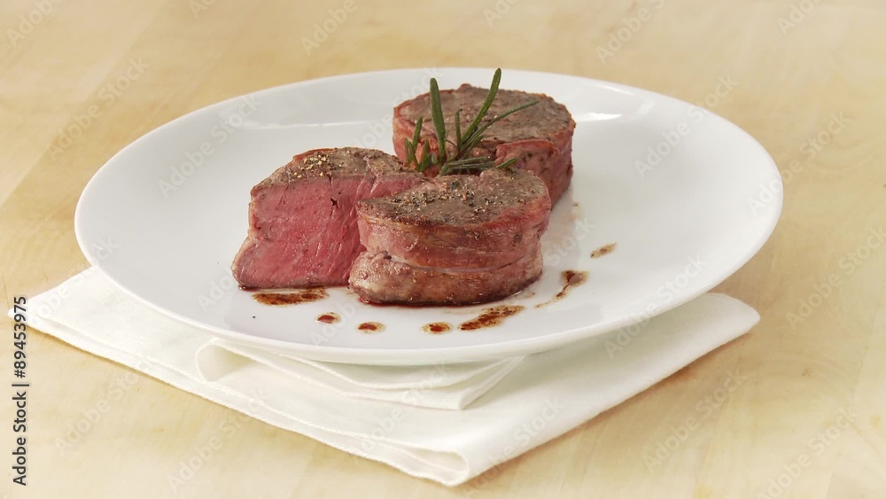 Beef fillet (fillet mignon) wrapped in bacon Beef fillet (fillet mignon) wrapped in bacon