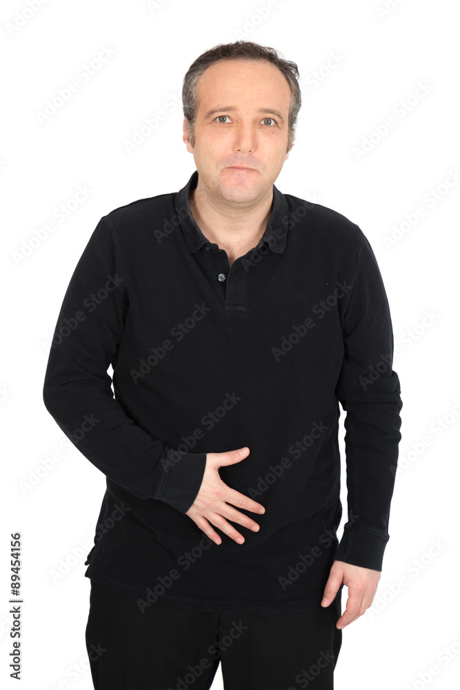 Handsome man doing different expressions in different sets of clothes: hungry Handsome man doing different expressions in different sets of clothes: hungry