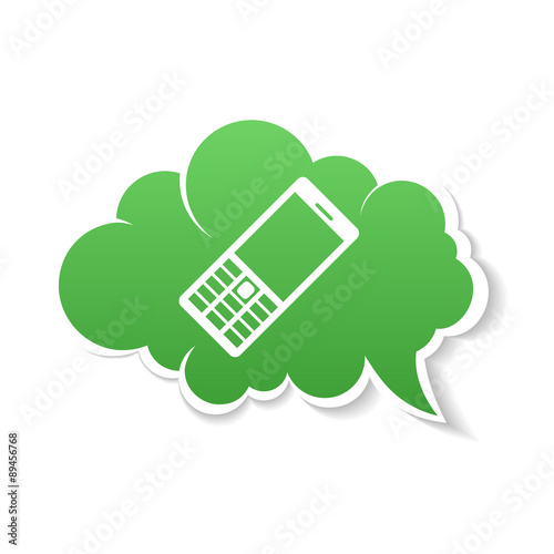 Green Phone speech Bubble Icon. Vecter color Illustration