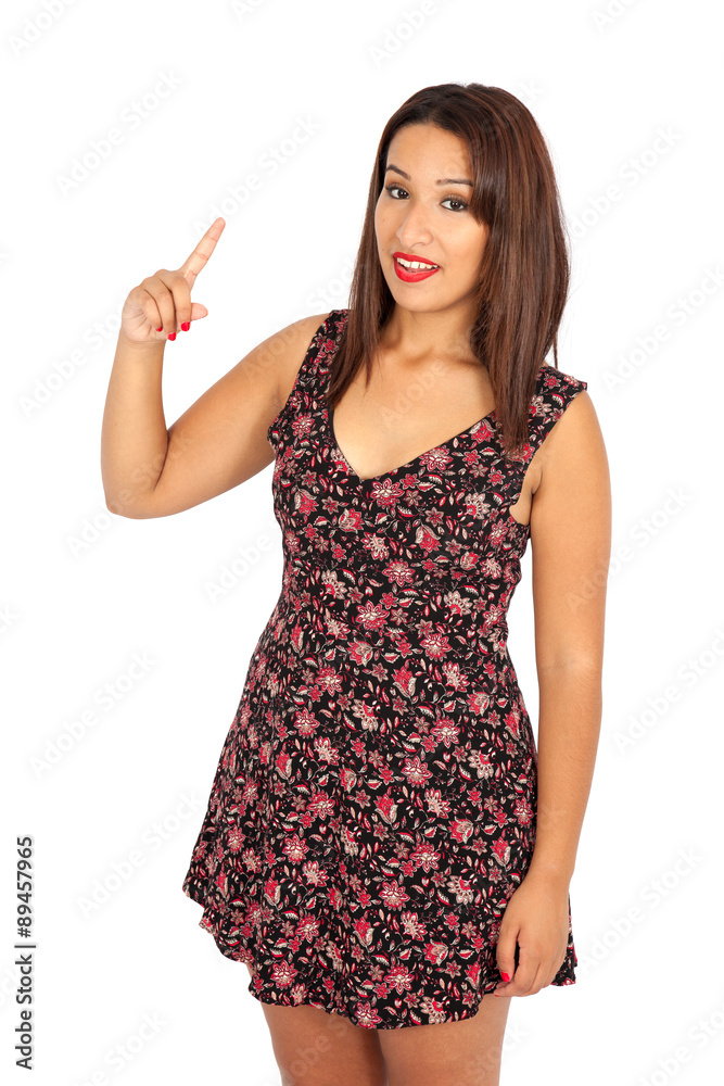 Beautiful woman doing different expressions in different sets of clothes: want to speak Beautiful woman doing different expressions in different sets of clothes: want to speak