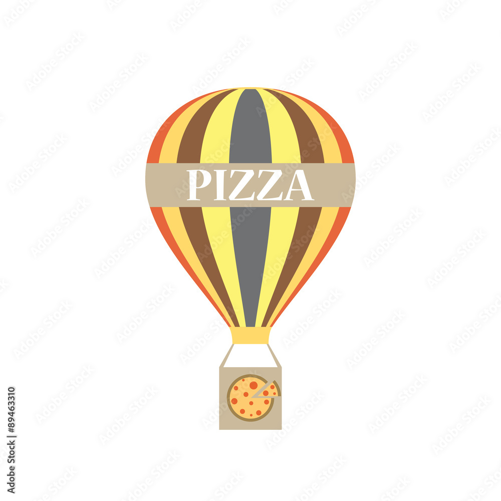 Fototapeta premium air balloon pizza delivery flat design