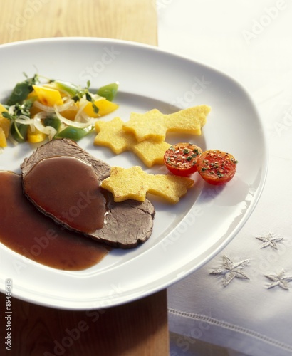 Brasato alla milanese (Braised beef with polenta) photo