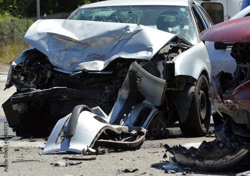 Crash where two cars are involved