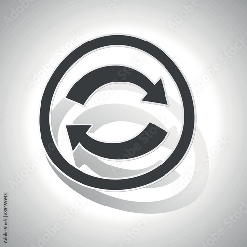 Refresh sign sticker, curved