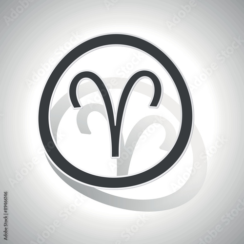 Aries sign sticker, curved