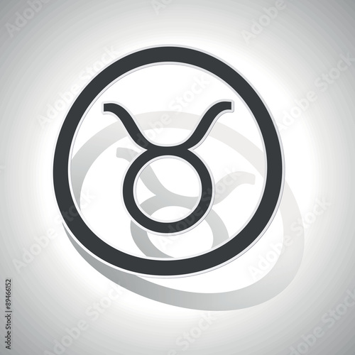 Taurus sign sticker, curved