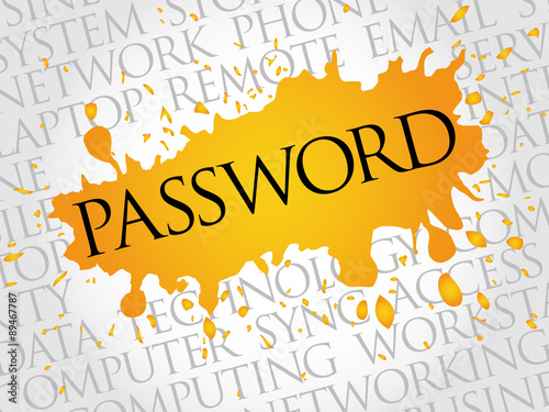 Password word cloud concept