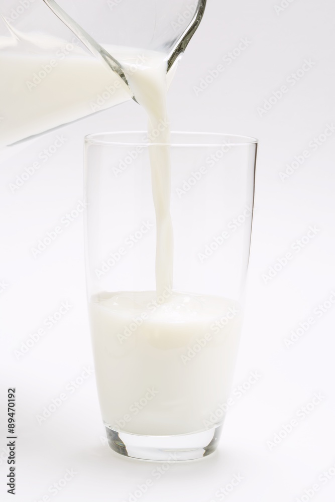 Pouring milk into a glass Pouring milk into a glass