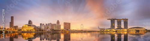 Canvas Print Singapore Skyline and view of Marina Bay