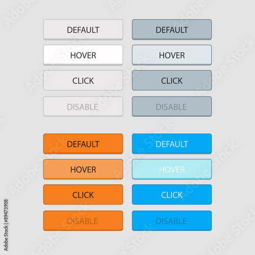 four sets of keys, white, gray, orange and blue at position defa