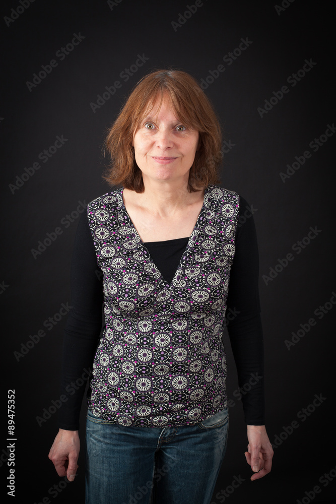 Beautiful woman doing different expressions in different sets of clothes: love Beautiful woman doing different expressions in different sets of clothes: love