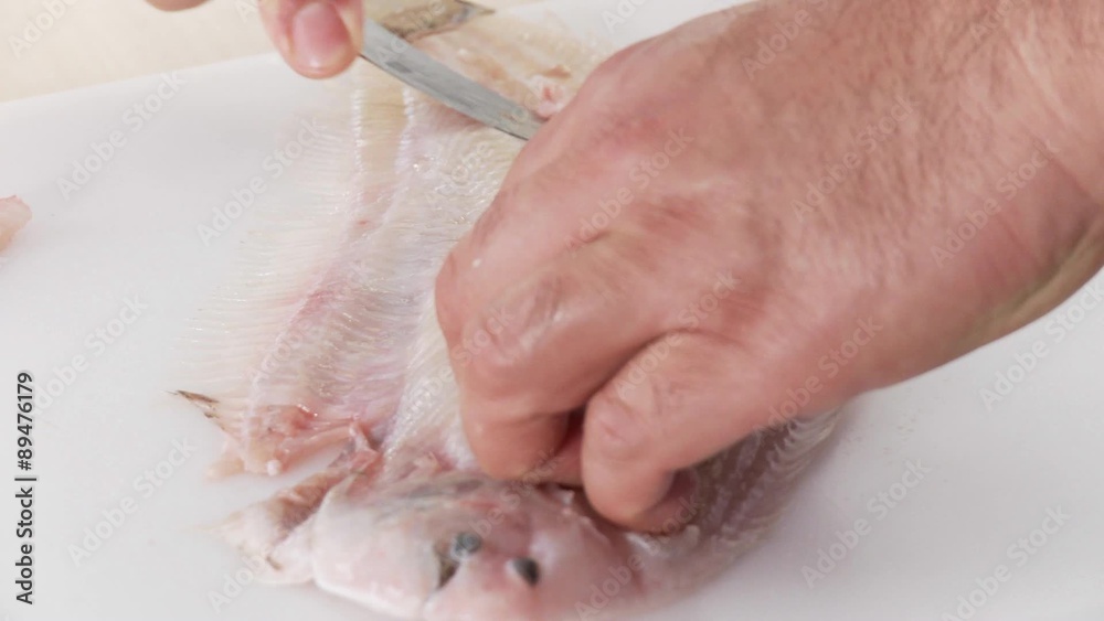 Sole being filleted Sole being filleted