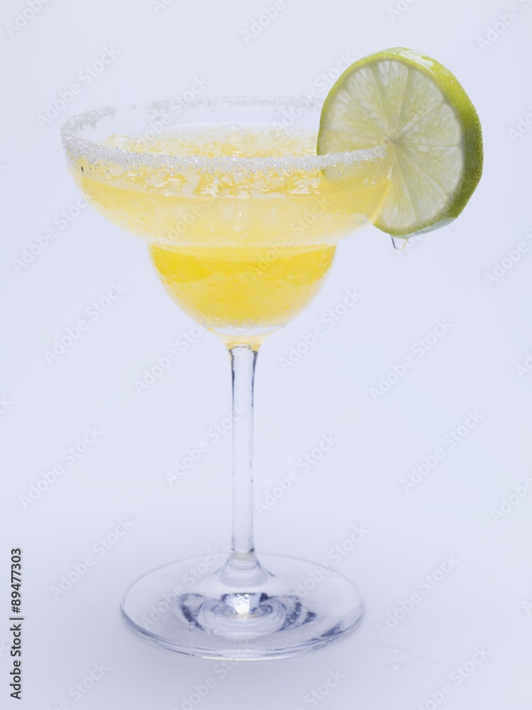 Frozen Margarita with slice of lime