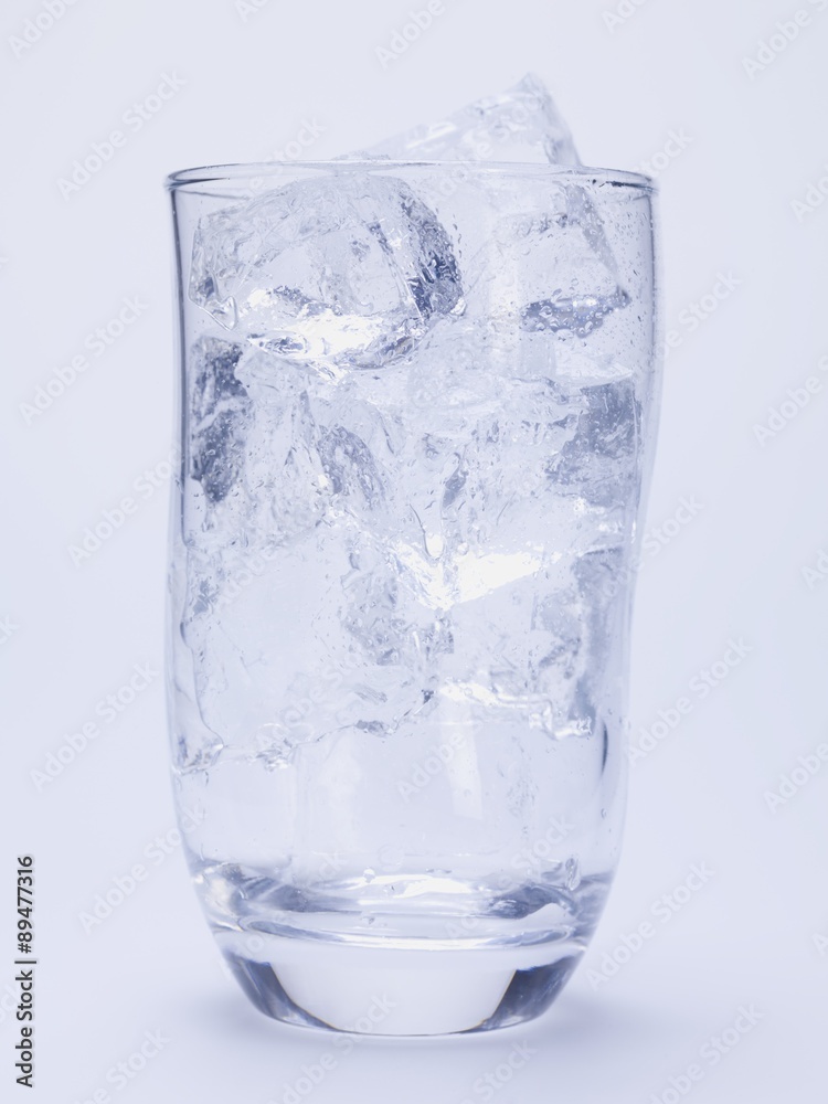 Glass of water with ice cubes Glass of water with ice cubes