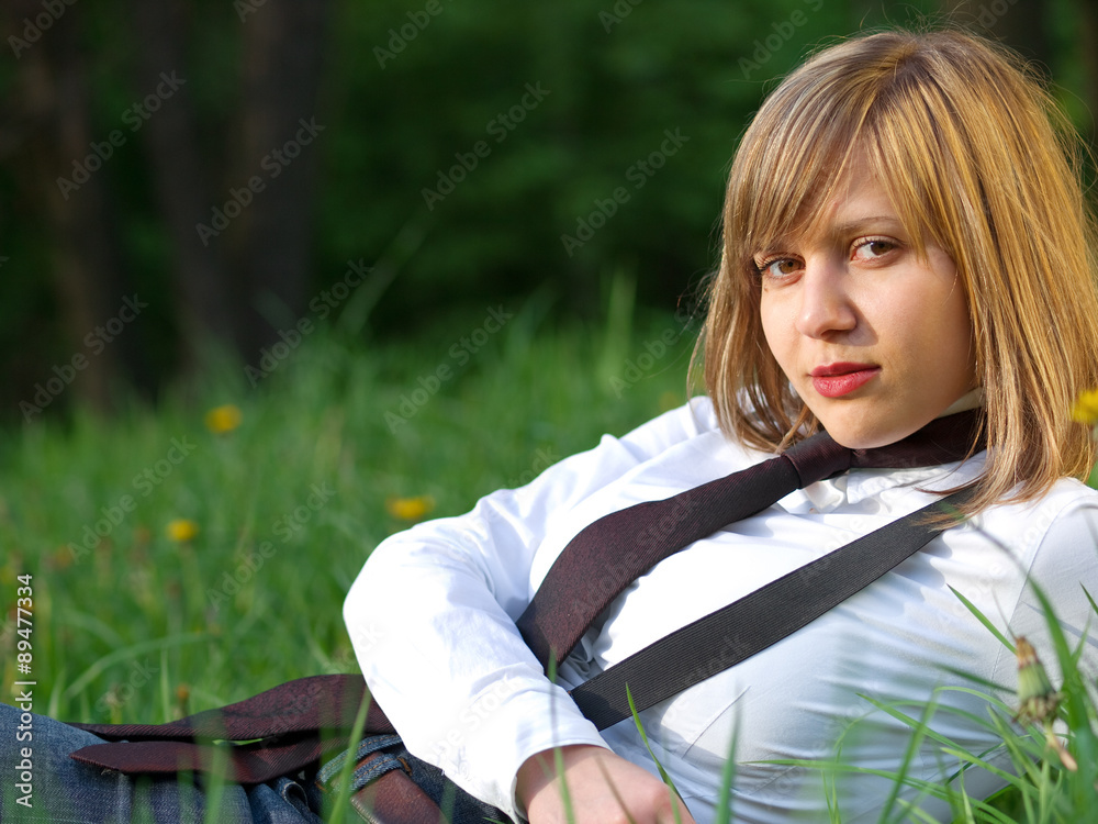 Naklejka premium Teenage girl outdoors