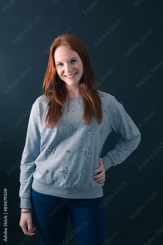 Beautiful woman doing different expressions in different sets of clothes: posing Beautiful woman doing different expressions in different sets of clothes: posing