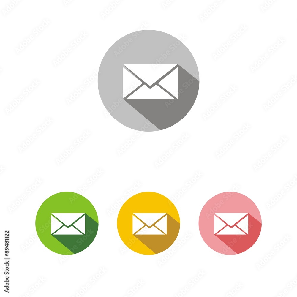 Iconos mail colores botón sombra Iconos mail colores botón sombra