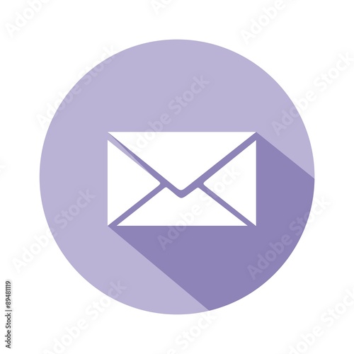 Icono mail morado botón sombra