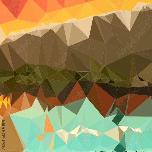 Dark Spring Green Abstract Low Polygon Background