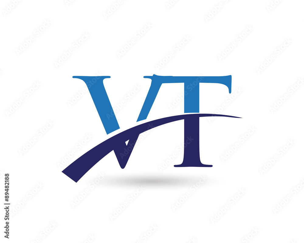VT Letter Logo Swoosh VT Letter Logo Swoosh