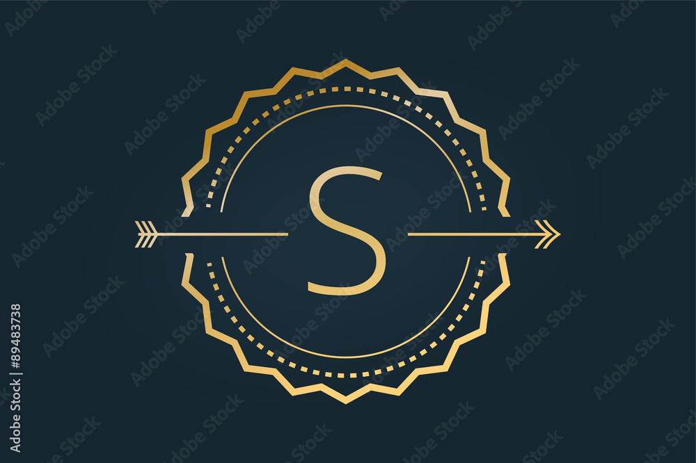 Fototapeta premium Vintage old style shield logo icon template