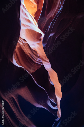 Sunlight spilling into a slot canyon 