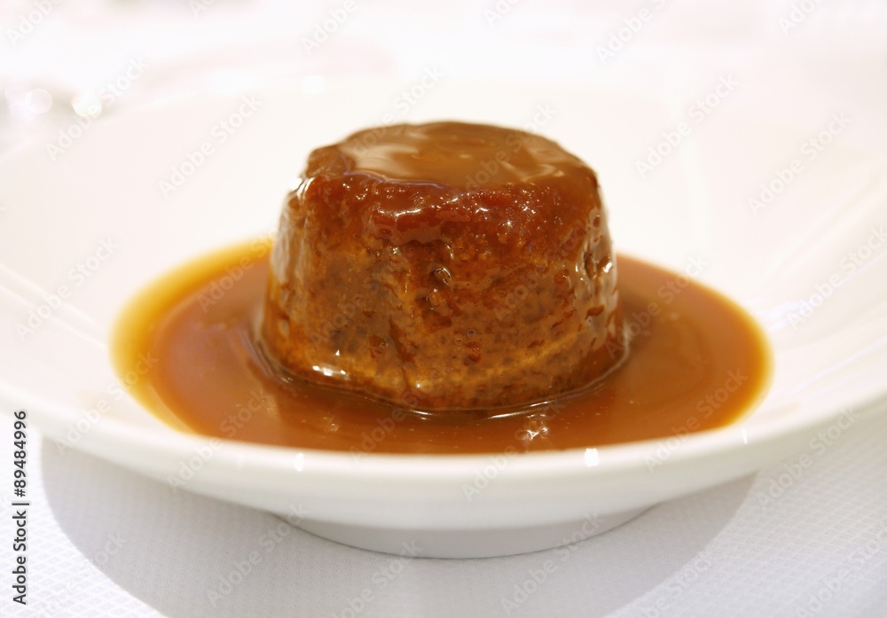 Caramel custard with caramel in a dish Caramel custard with caramel in a dish