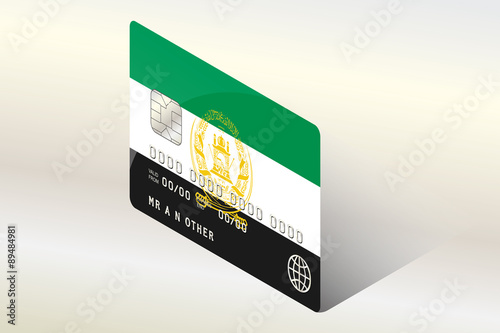 3D Isometric Flag Illustration of the country of  Afghanistan