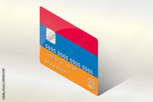 3D Isometric Flag Illustration of the country of  Armenia