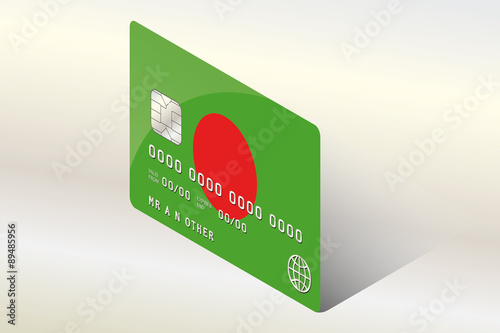 3D Isometric Flag Illustration of the country of  Bangladesh