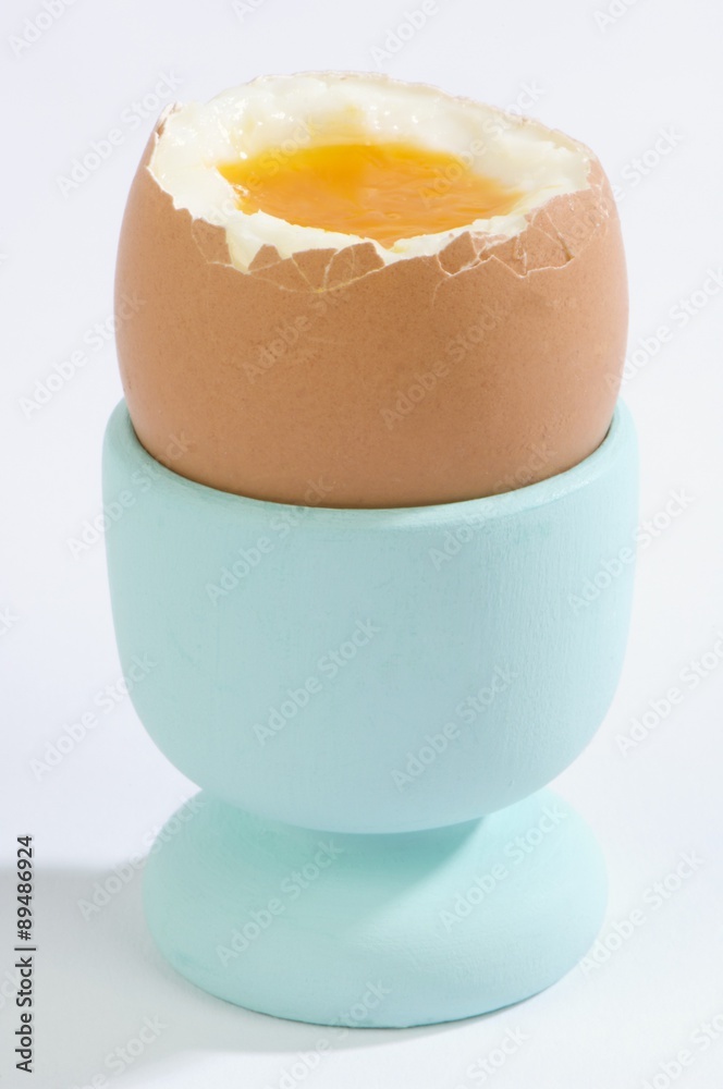 Soft-boiled egg in an egg cup Soft-boiled egg in an egg cup