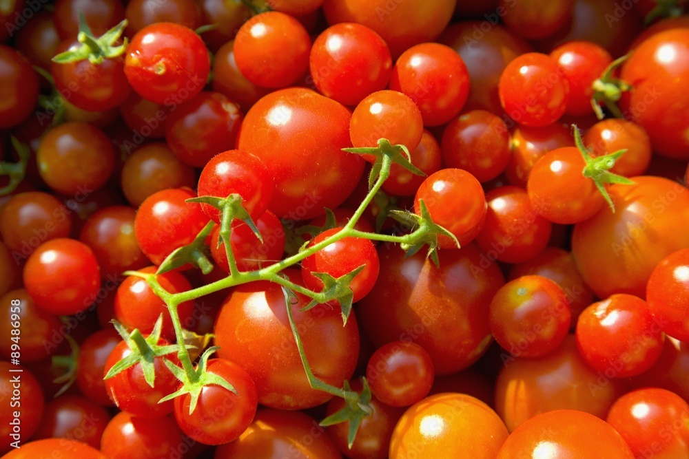 Tomatoes and cherry tomatoes (full-frame)
