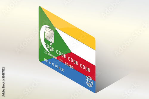 3D Isometric Flag Illustration of the country of  Comoros